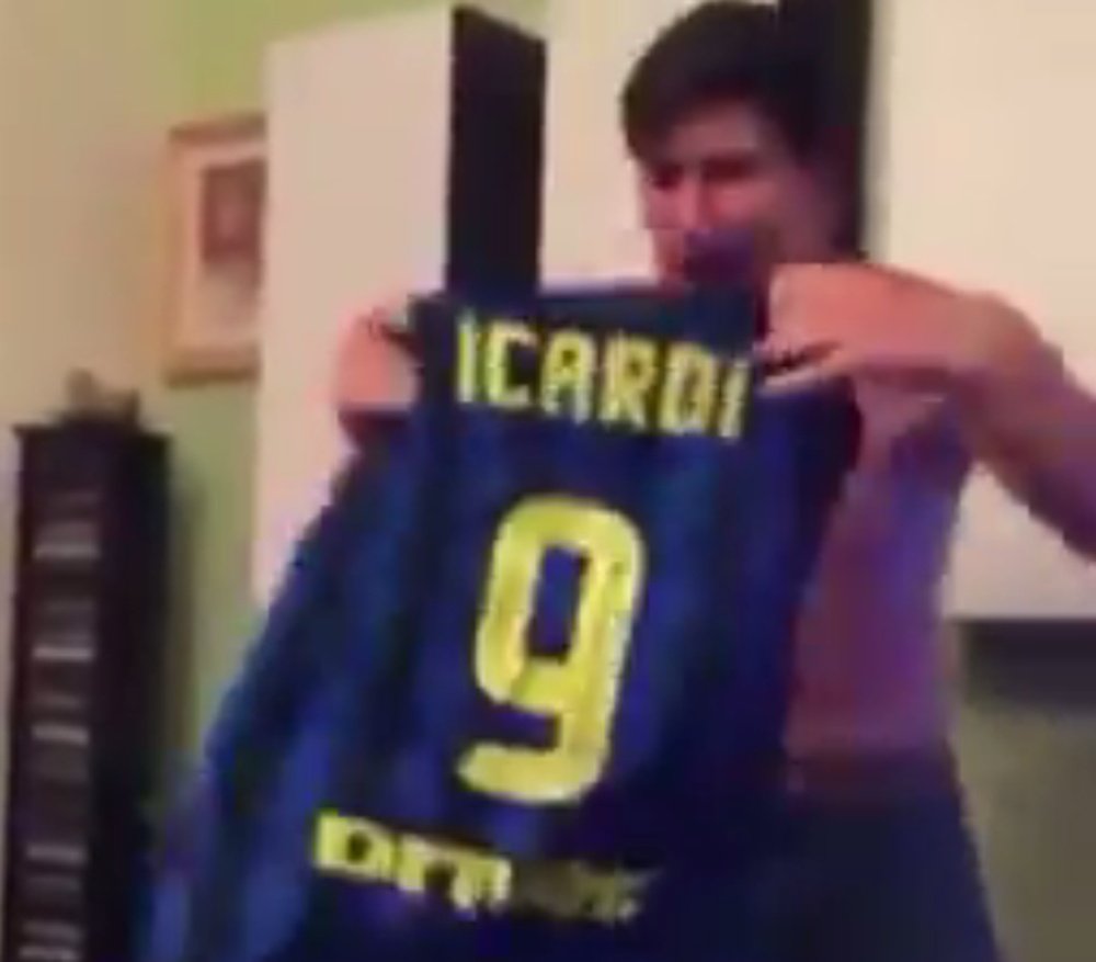 La locura se apoderó del joven aficionado del Inter. Captura