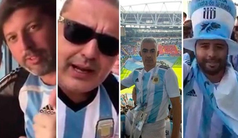 Aficionados argentinos sancionados por sus vídeos en el Mundial. Twitter