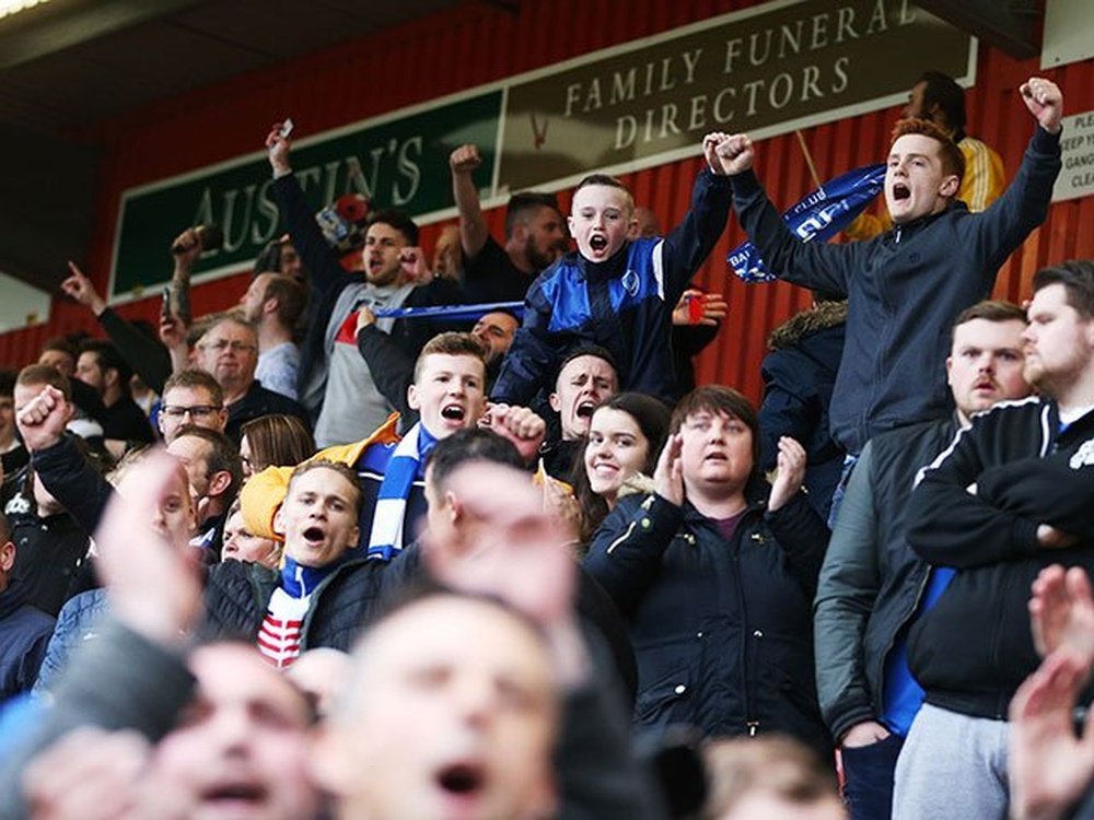 Fans endured a difficult spell as the club suffered economically. Twitter/Portsmouth
