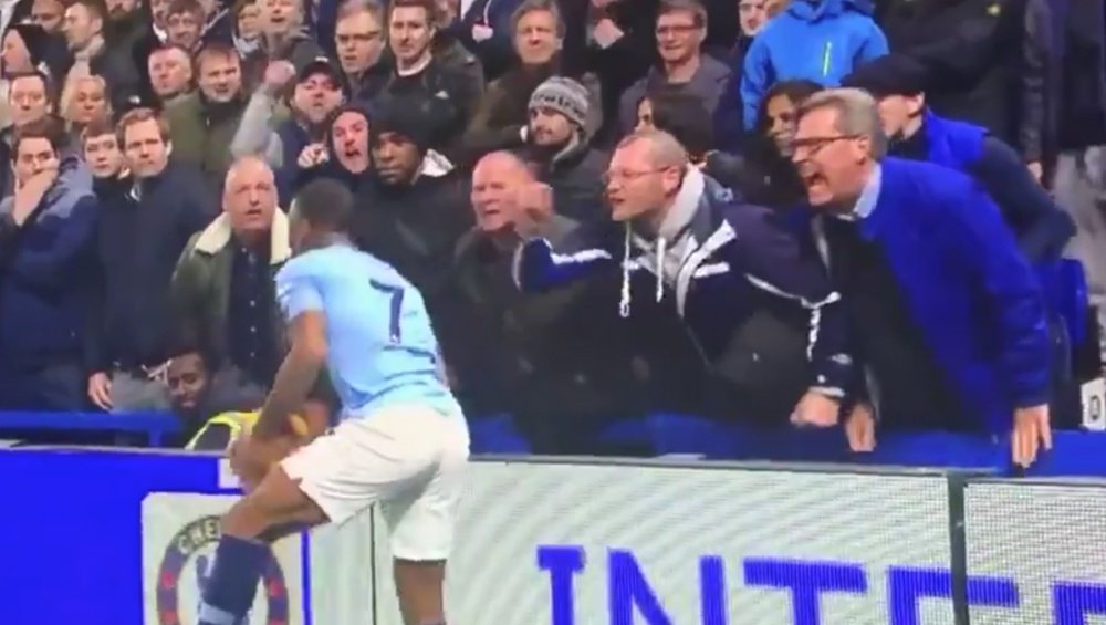 Sterling was seen being racially abused live on television during match at Chelsea. CAPTURA/SKY