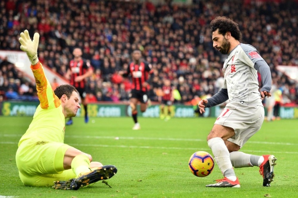 Salah set another Liverpool record against Bournemouth. AFP