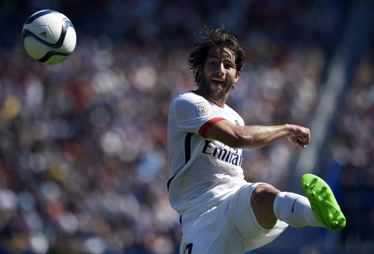 Paris Saint-Germain defender Maxwell during the French Trophy of Champions match against Lyon at Saputo stadium in Montreal on August 1, 2015