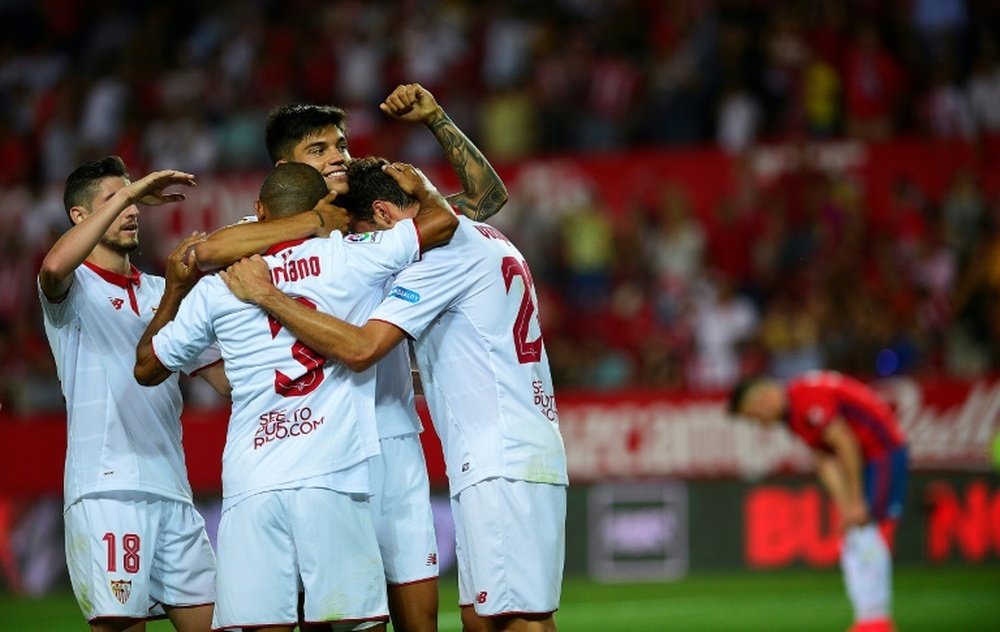 O Sevilla se despediu da liga espanhola com um excelente resultado. AFP