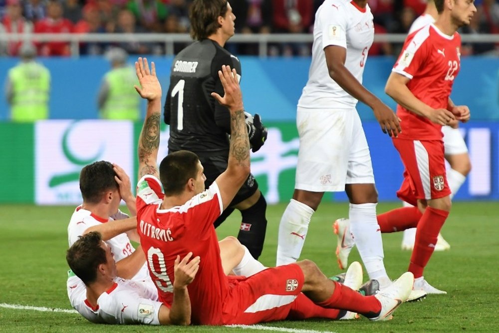 Serbia should have been awarded a penalty. AFP