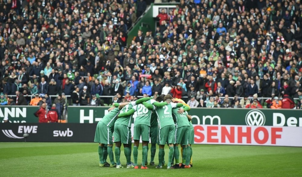 Bremens players in Bremen, northern Germany, on October 17, 2015