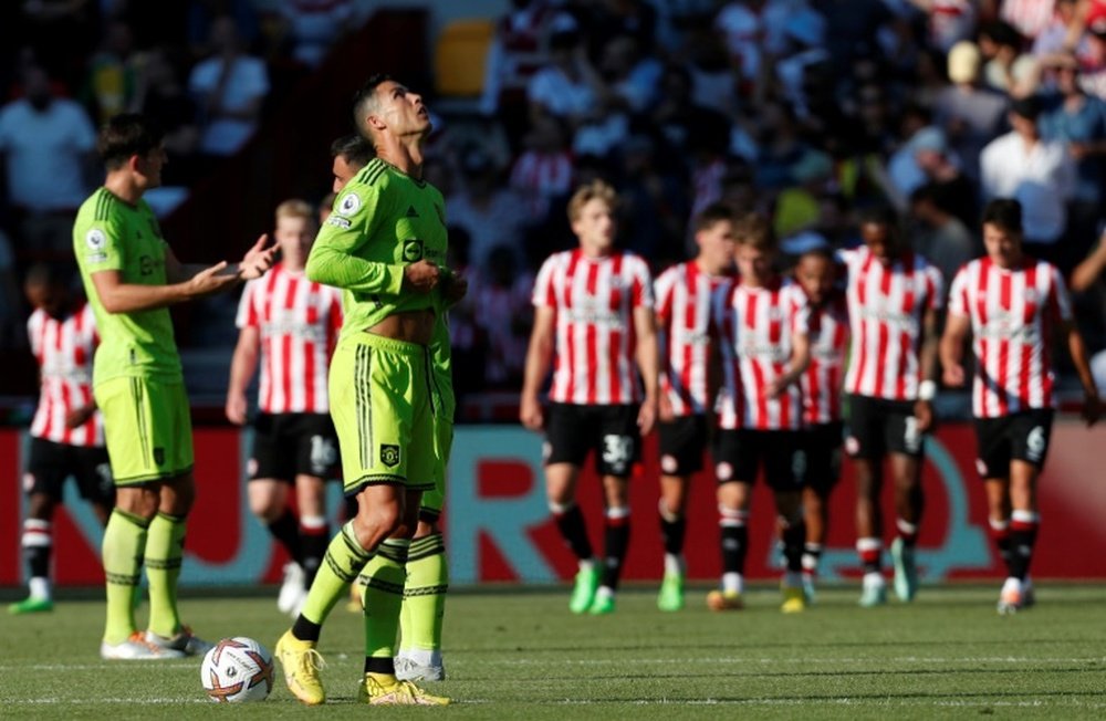 United conceded four goals in the first 35 minutes against Brentford. AFP