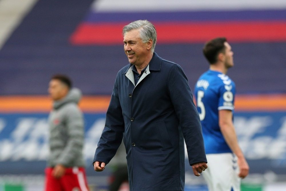 Ancelotti explicó su curiosa celebración. AFP