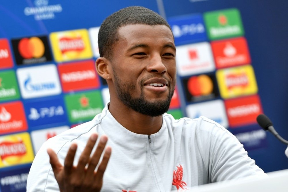 Wijnaldum refused to talk about a move to Barcelona. AFP