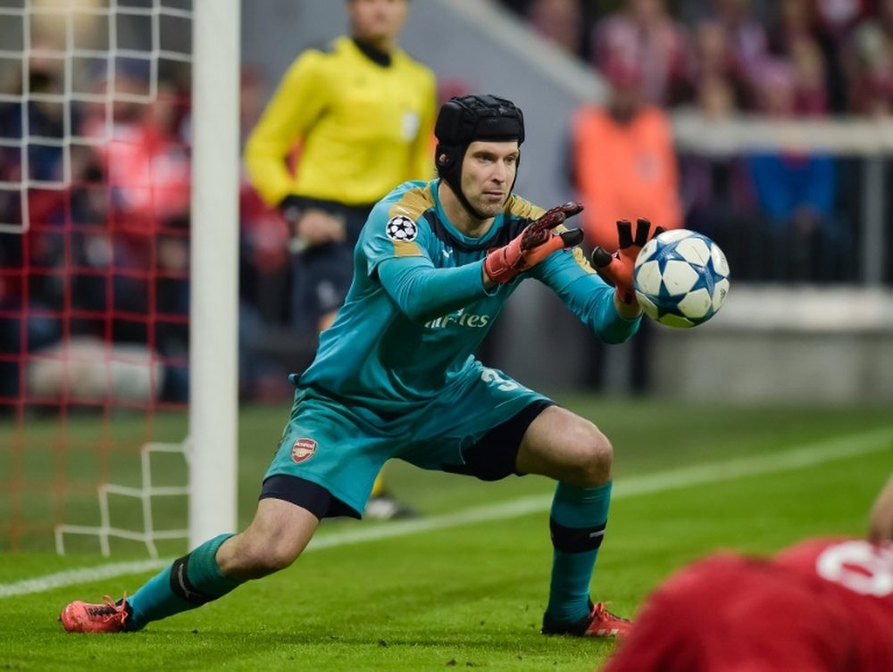 Arsenals goalkeeper Petr Cech, in action on November 4, 2015, said, Im happy with the clean sheet against Olympiacos
