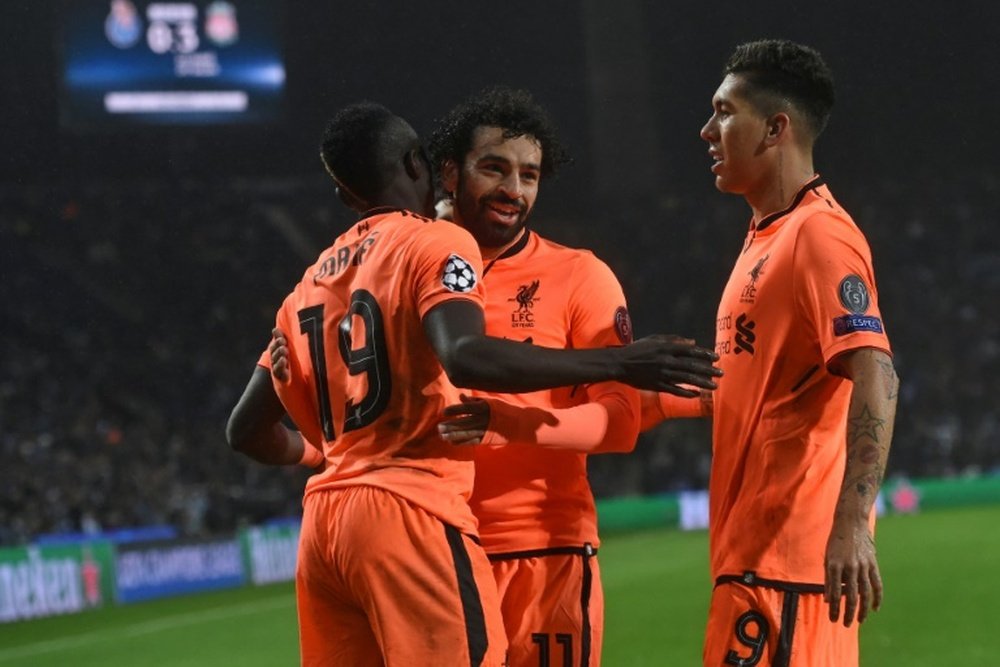 El Liverpool camina de la mano de sus tres gigantes en ataque. AFP