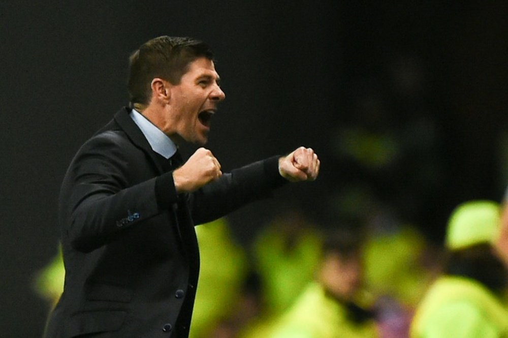 Rangers boss Gerrard enjoyed a convincing win over title rivals Hearts. AFP