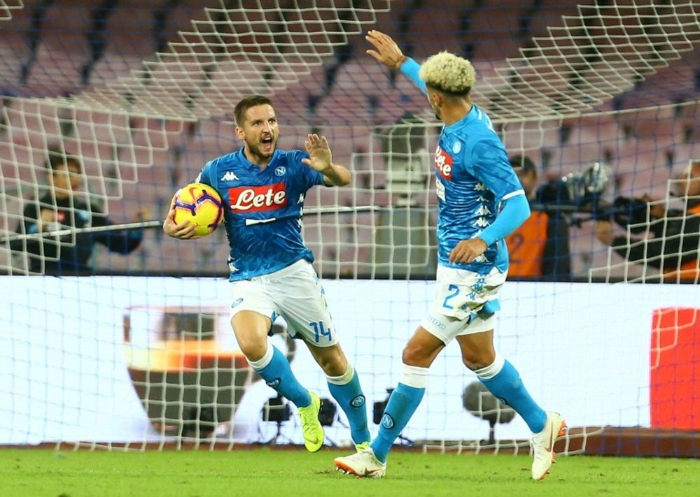 Mertens struck in the 90th minute at the Stadio San Paolo. AFP