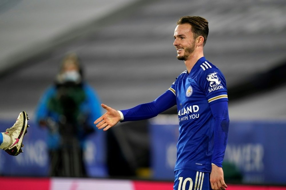 James Maddison remains a priority for Arteta. AFP