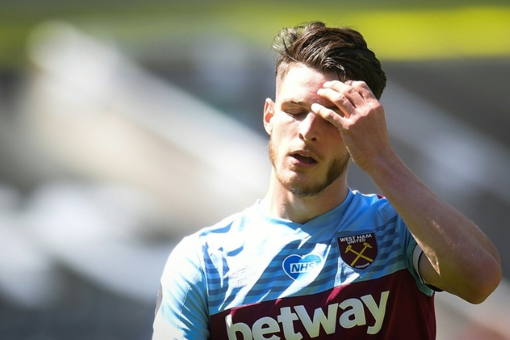 El West Ham se niega a dejar marchar a Declan Rice. AFP