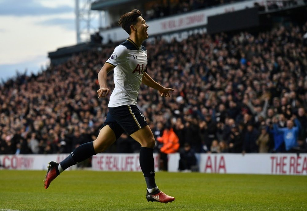 Heung-Min anotó el segundo gol del Tottenham. AFP