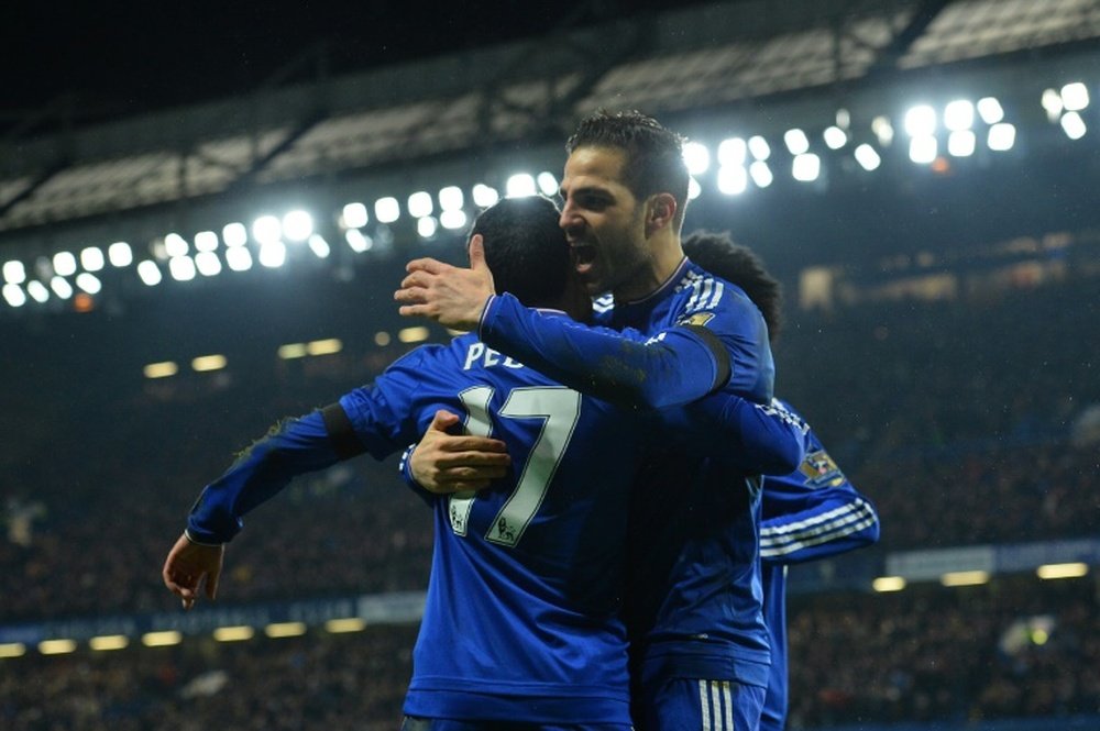 Pedro y Fábregas hicieron los dos primeros goles del Chelsea. AFP