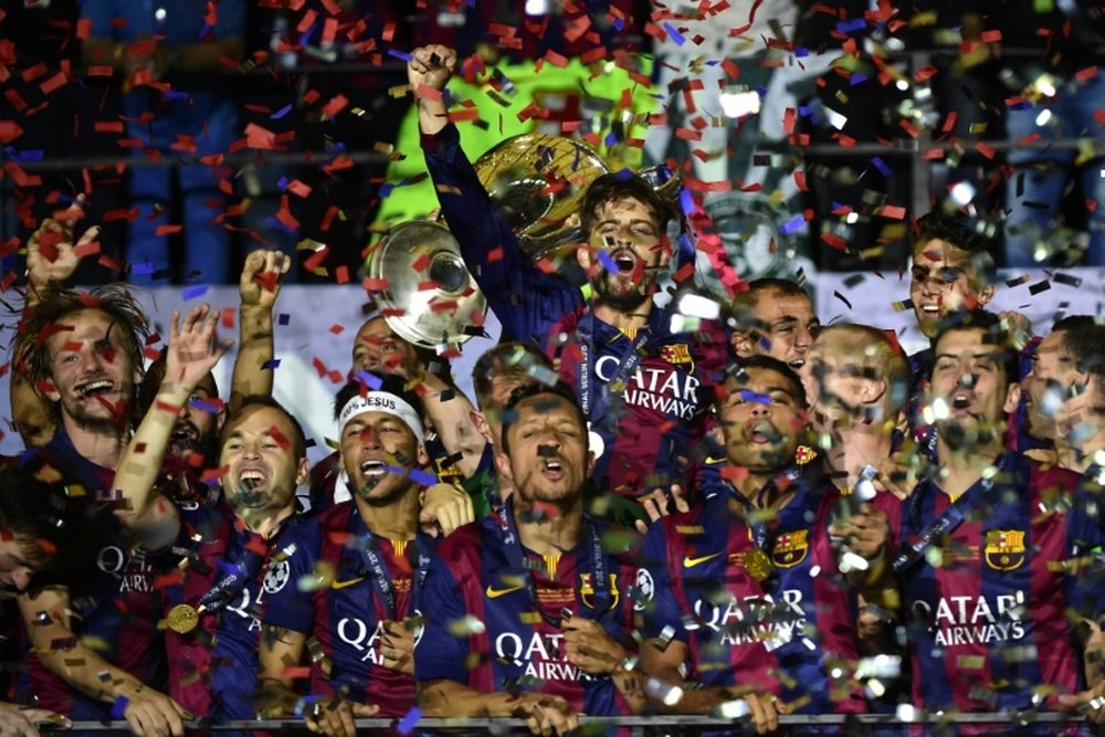 El Barça ganó su segundo triplete en 2015. AFP