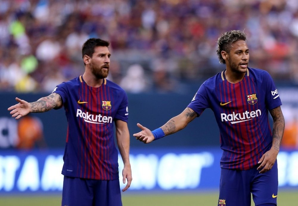 'Si Neymar et Messi devaient rejouer ensemble, ce serait au Barça'. AFP