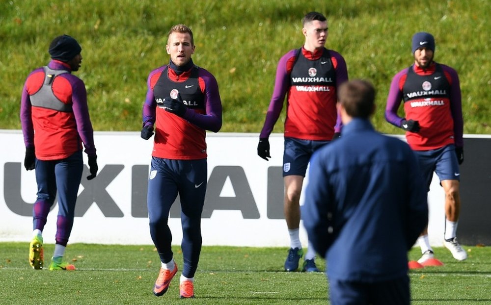 England are training ahead of their final two World Cup qualifiers later this week. AFP