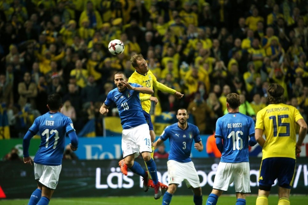 Italy and Sweden played out a goalless draw in Milan on Monday night. AFP
