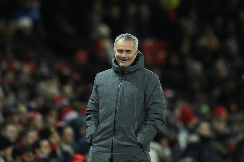 Mourinho enjoys celebrating goals. AFP