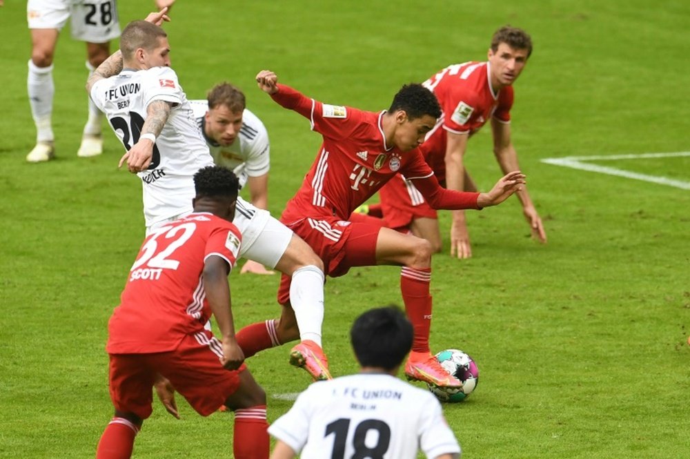 Musiala, lesionado en su mejor pico de forma con el Bayern. AFP