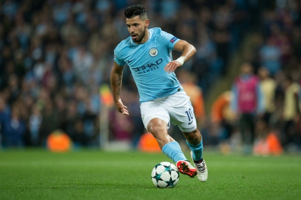 Aguero could make a rapid return to action against Stoke on Saturday. AFP