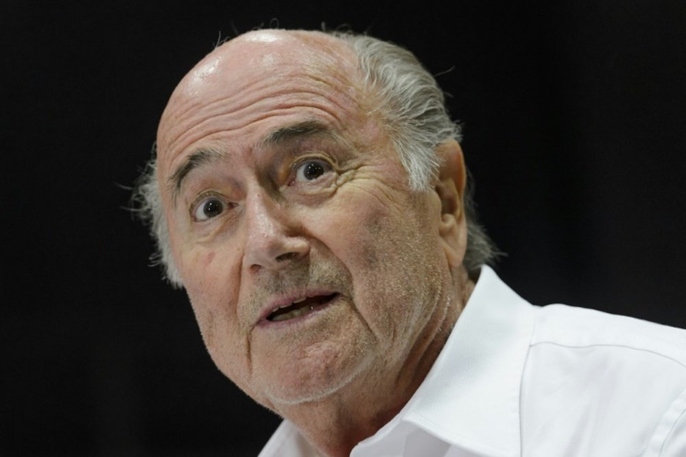 Outgoing FIFA president Sepp Blatter answers to a press conference during the Sepp Blatter Tournament in Ulrichen on August 22, 2015