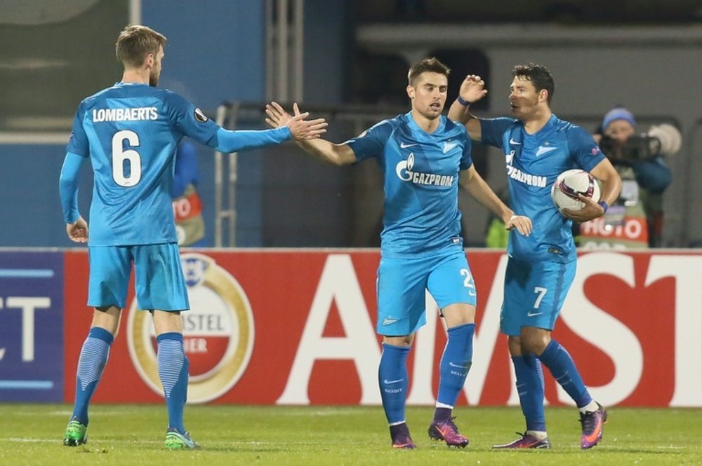 El Zenit doblegó por dos tantos de diferencia sobre el Maccabi. AFP