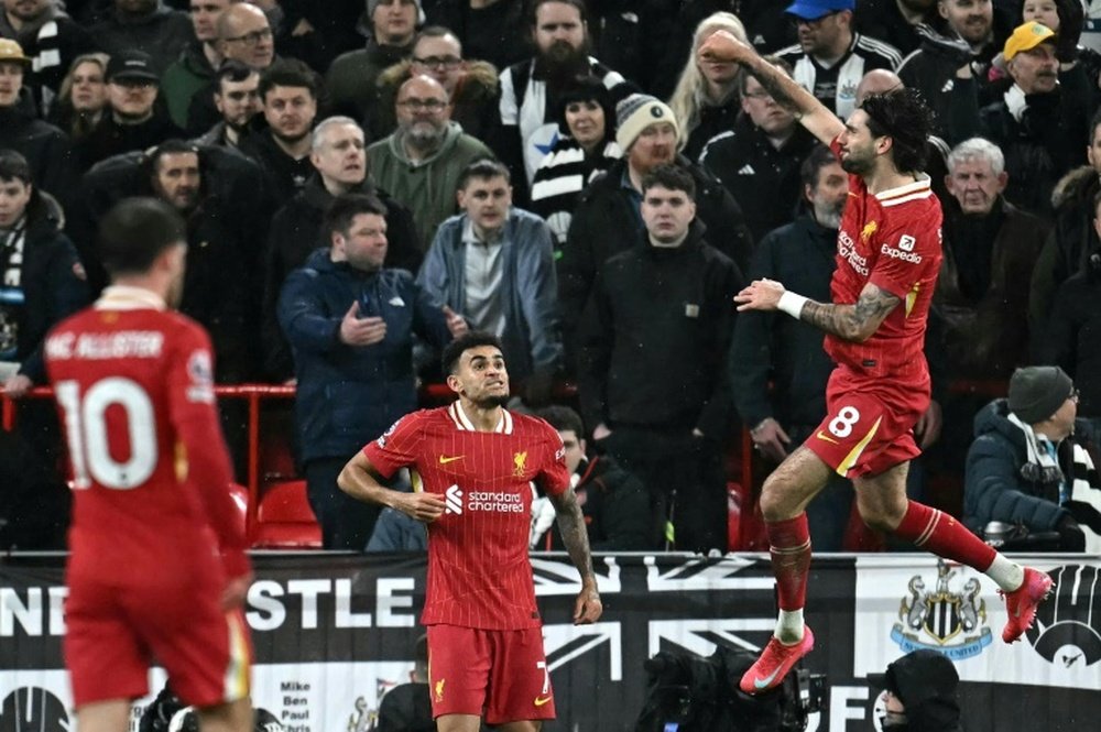 Mac Allister scored for Liverpool against Newcastle on Wednesday. AFP