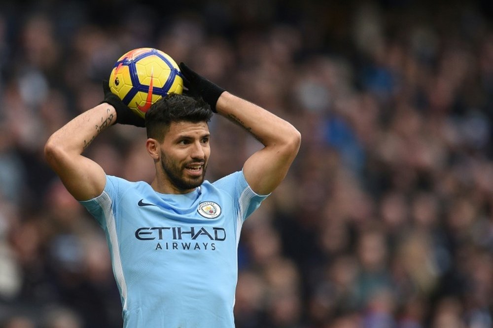 Aguero will miss the clash due to a knee problem. AFP