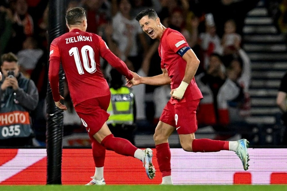 Lewandowski had to be substituted on Thursday in Poland's win over Scotland. AFP