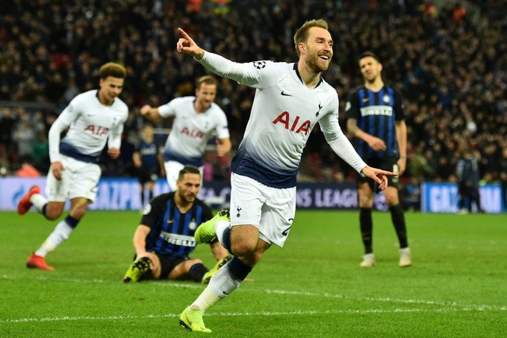 Eriksen scored the only goal of the game to help Tottenham triumph. AFP