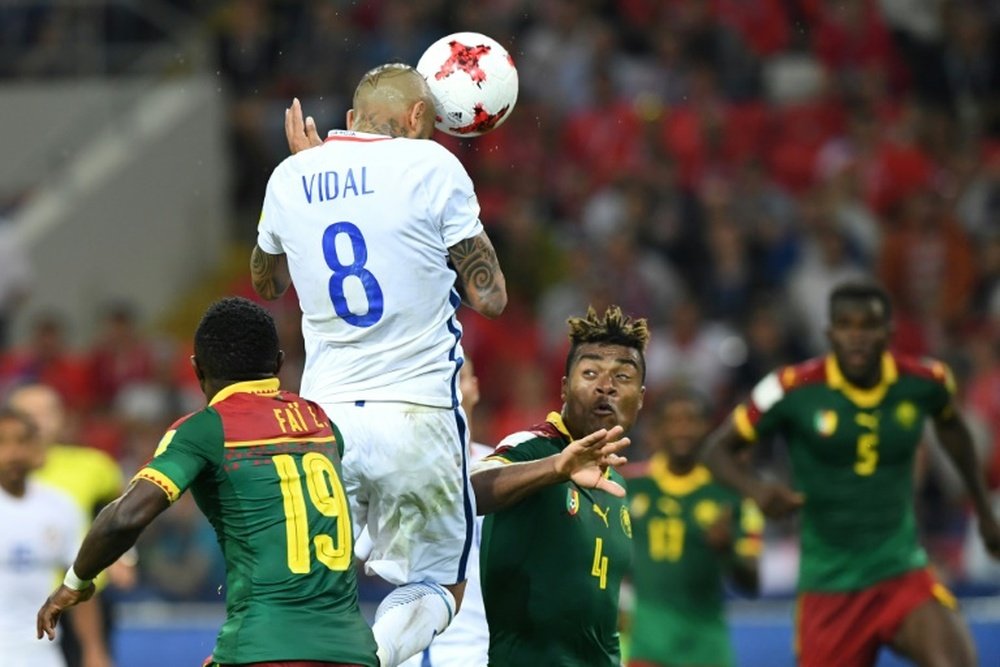 Vidal marcó en la primera jornada ante Camerún. AFP