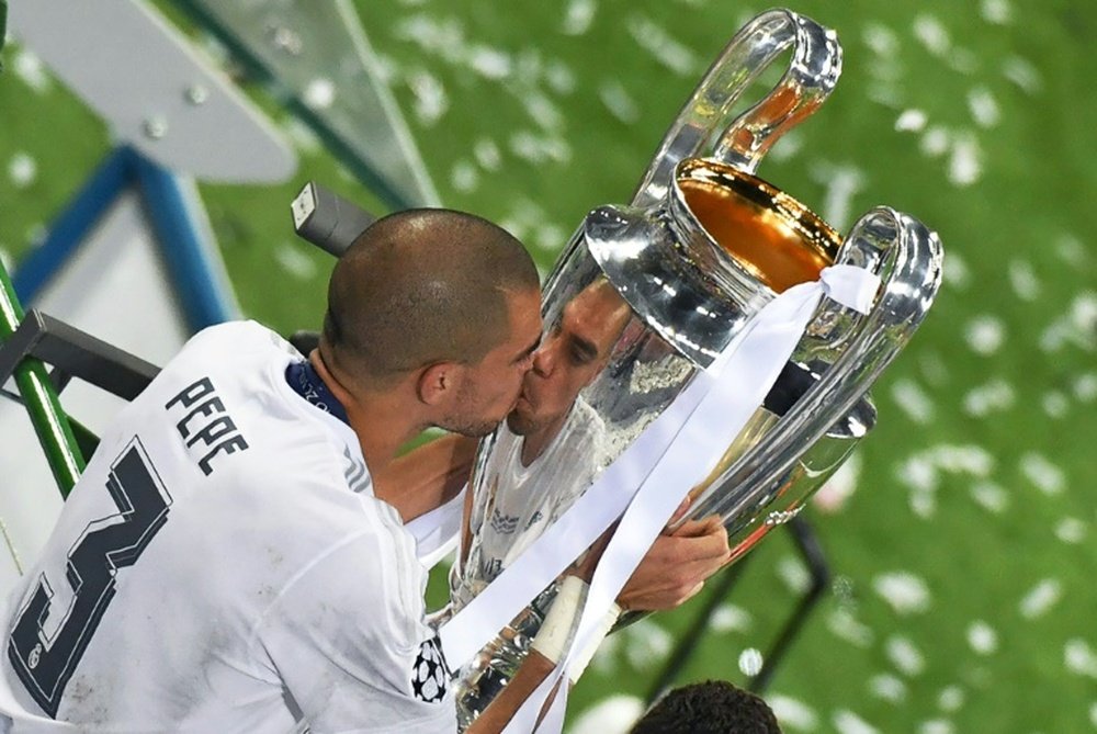 Pepe ganó tres Champions con el Real Madrid. AFP/Archivo