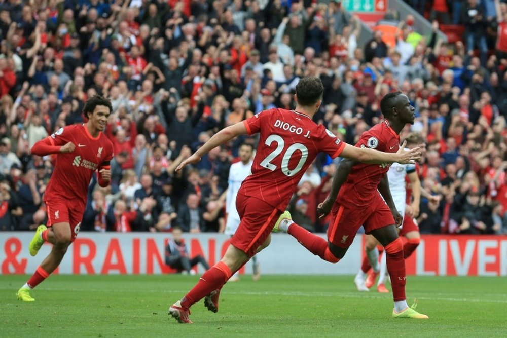 Sadio Mane's goal against Burnley. AFP