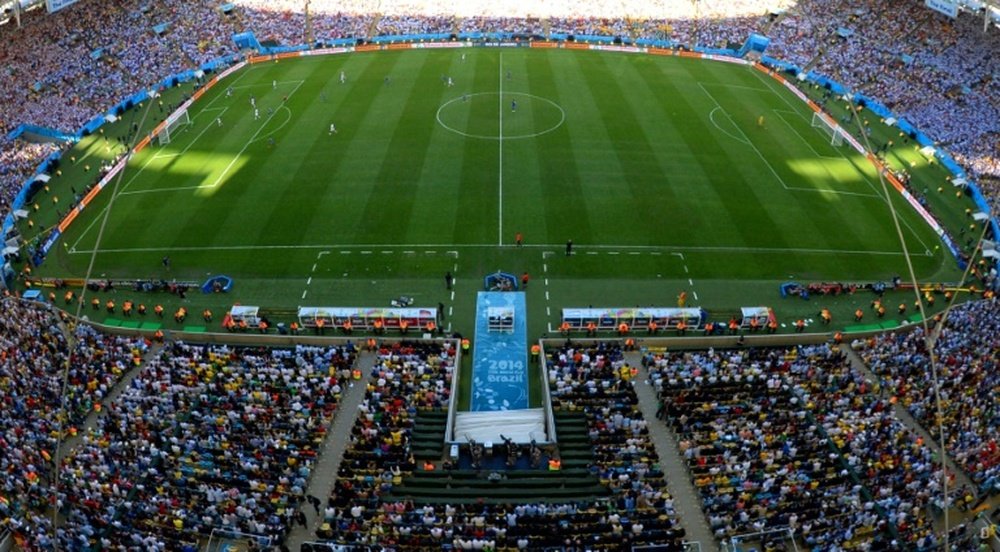 General view of the Maracana pitch taken during 2014 FIFA World Cup