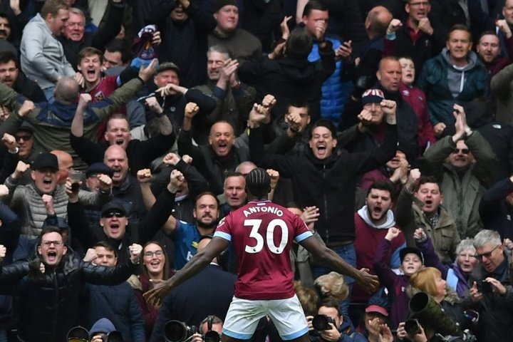 West Ham's Michail Antonio celebrates his winner.AFP