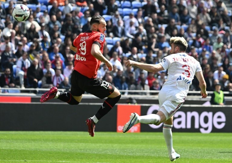 Amine Gouiri marcó el 'hat trick' de la esperanza en el Rennes. AFP