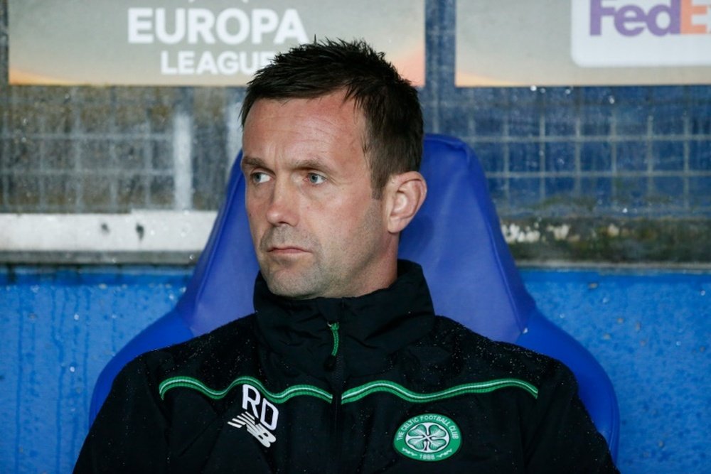 Celtics manager Ronny Deila, seen on the bench prior to a UEFA Europa Leage match in Molde, Norway, on October 22, 2015