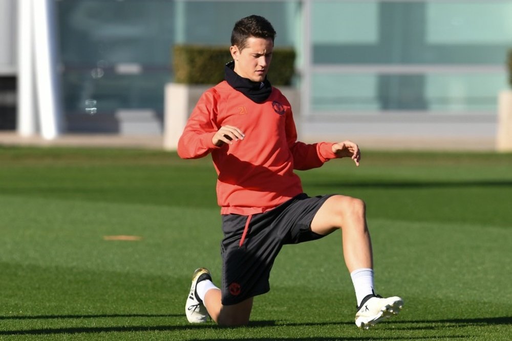 Herrera takes part in training for United. AFP