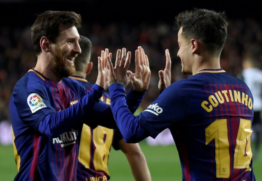 Coutinho desveló como fue su primer encuentro con Messi. AFP