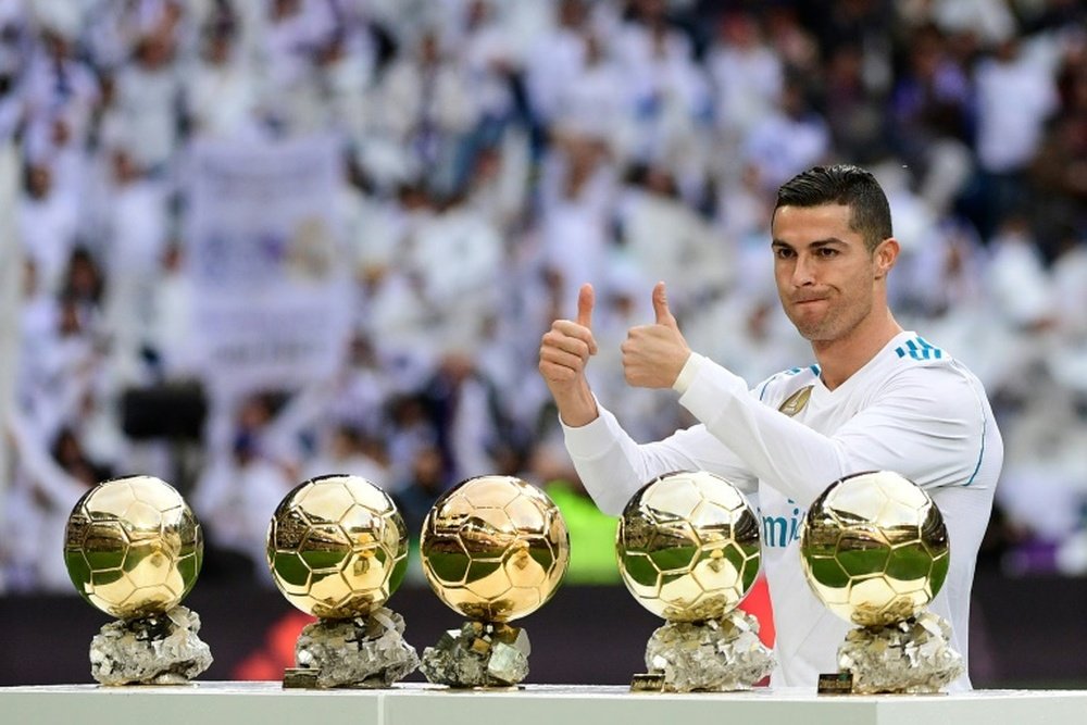 Ronaldo conquistou a sua quinta Bola de Ouro. AFP