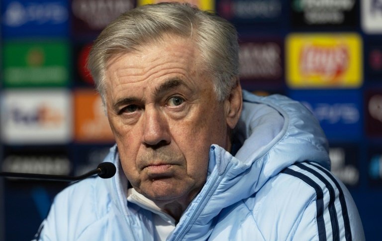 Ancelotti compareció antes del decisivo Real Madrid-Manchester City. AFP