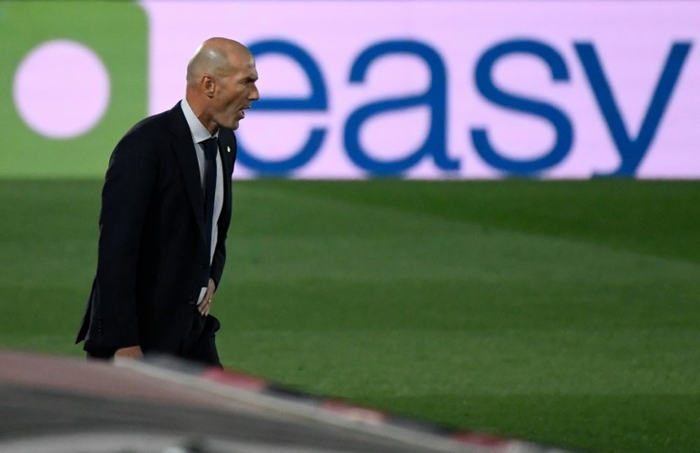Zinedine Zidane excédé par ses joueurs. AFP