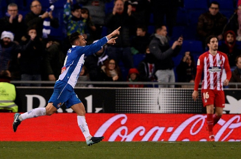 Sergio Garcia's goal proved to be key for Espanyol. AFP