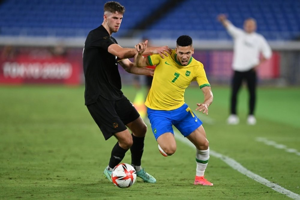 Anton Stach (L) has been called up by Germany for March's friendlies. AFP