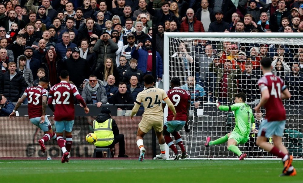 Chelsea were held to a draw by West Ham in the Premier League. AFP