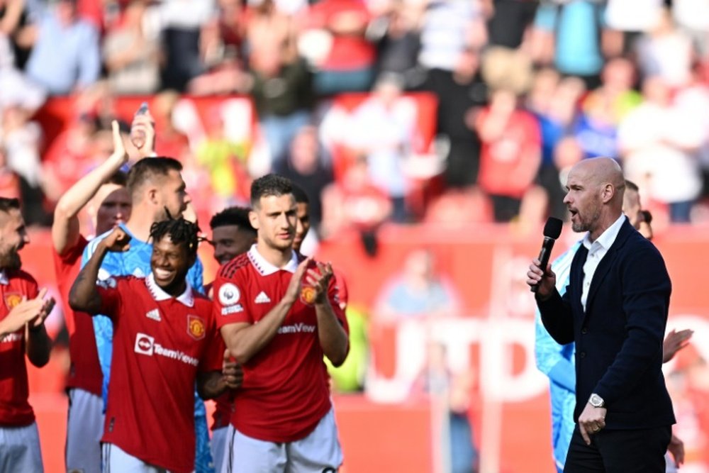 Ten Hag gave a few words to analyse United's campaign. AFP
