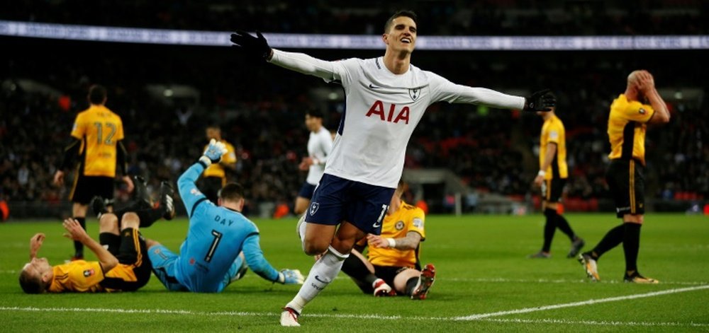 Lamela marcó el segundo gol del Tottenham. AFP
